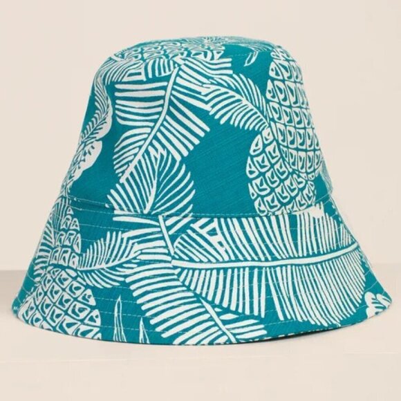 💕TRINA TURK💕 Pinapple Garden Crusher Hat ~ Pineapple Paradise Barkcloth NWT
